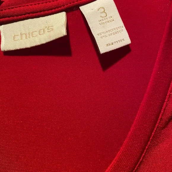 Chico's Bold Red Scoop Neck Blouse - Picture 2 of 4